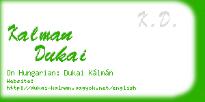 kalman dukai business card