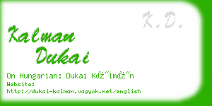 kalman dukai business card